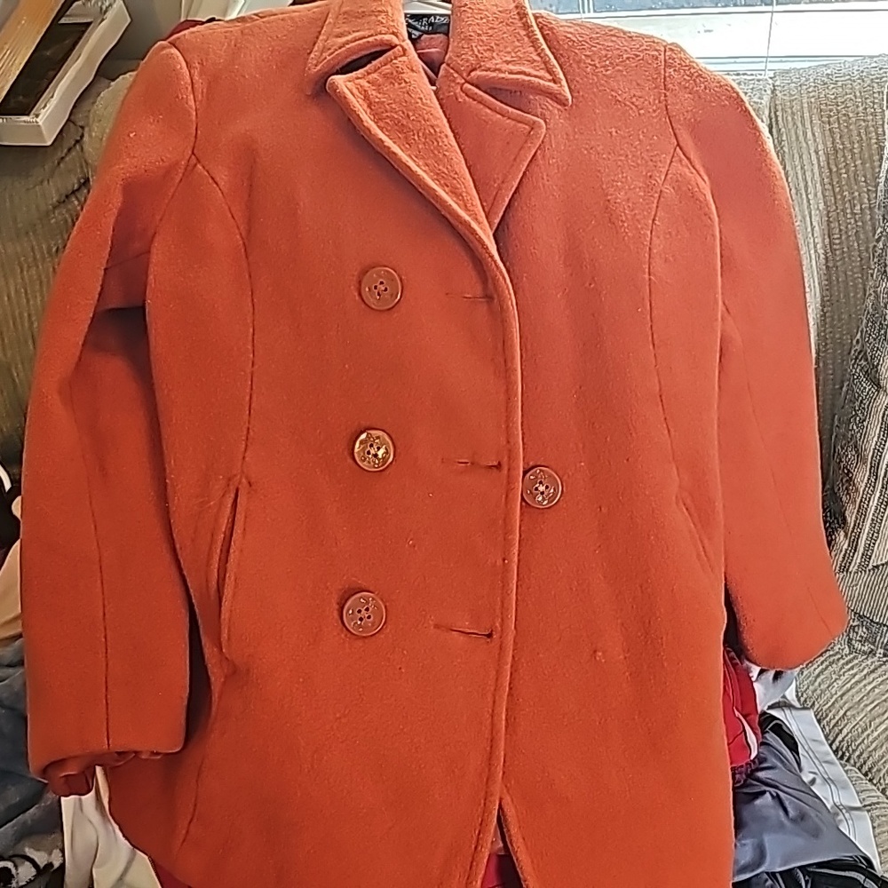 Orange peacoat